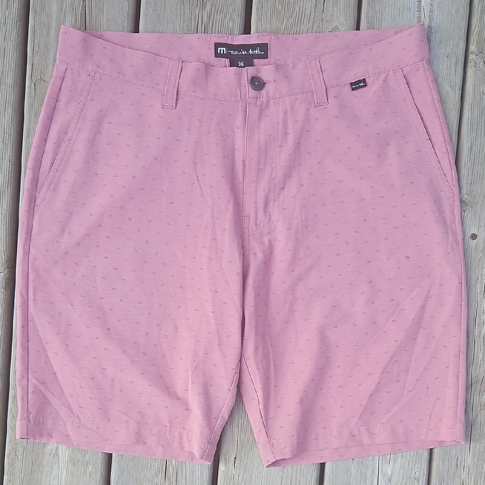 Travis Mathew Pink Flat Front Shorts